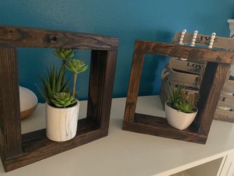 2pc Solid Wood Shadow Boxes. 