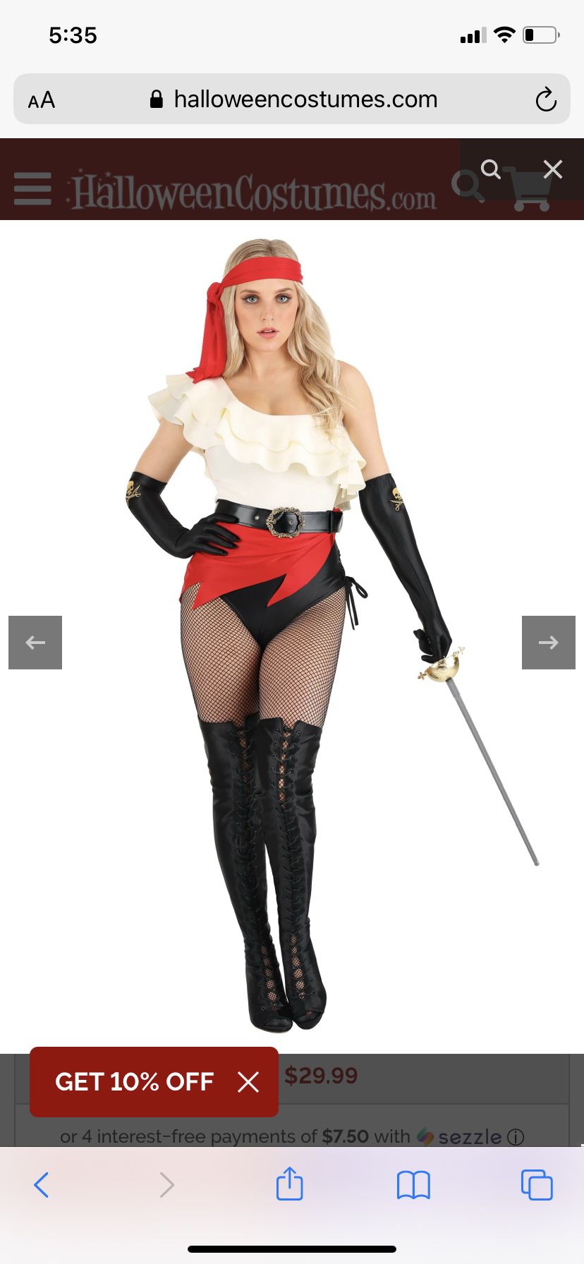 Sexy Pirate Costume For Women 