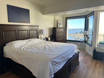 Solid Wood California King Storage Bedroom Set + Tempur-Pedic Adjustable Bed