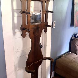 Antique Hall Tree By JM Holmes Furniture Company 