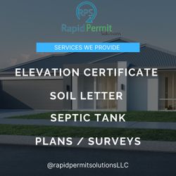 Soil Letter/ Elevation Certificate/Septic tank/Plans-surveys