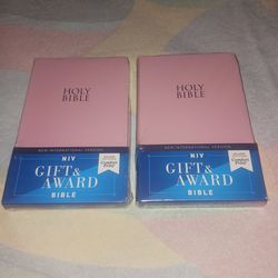 Two Pink Leather Look Holy Bibles ( New International Version )