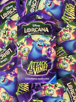 DISNEY TCG LORCANA ATTACK OF THE VINE SLEEVED BOOSTER PACKS SEALED
