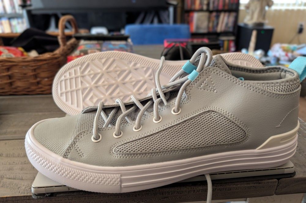 Converse Chuck Taylor All Star Ultra OX ASH Grey Leather Mid Top Shoes Sneakers