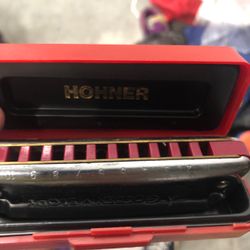 Hohner Harmonica with Red Case x2