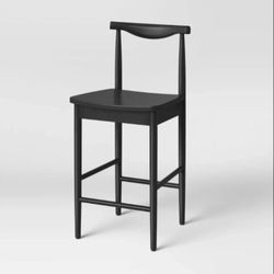 THRESHOLD- "Biscoe" Wood -24" Seat/Counter Height Barstool, Black - by Threshold - Brand New
