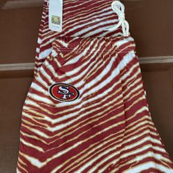 NFL San Francisco 49ers Unisex Zubaz Zebra Pajama Pants.