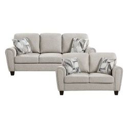 Brand new light gray chenille sofa + loveseat 2PCs set (Sofa: 85 x 37 x 37.5H, Loveaseat: 62.5 x 37 x 37.5H)
