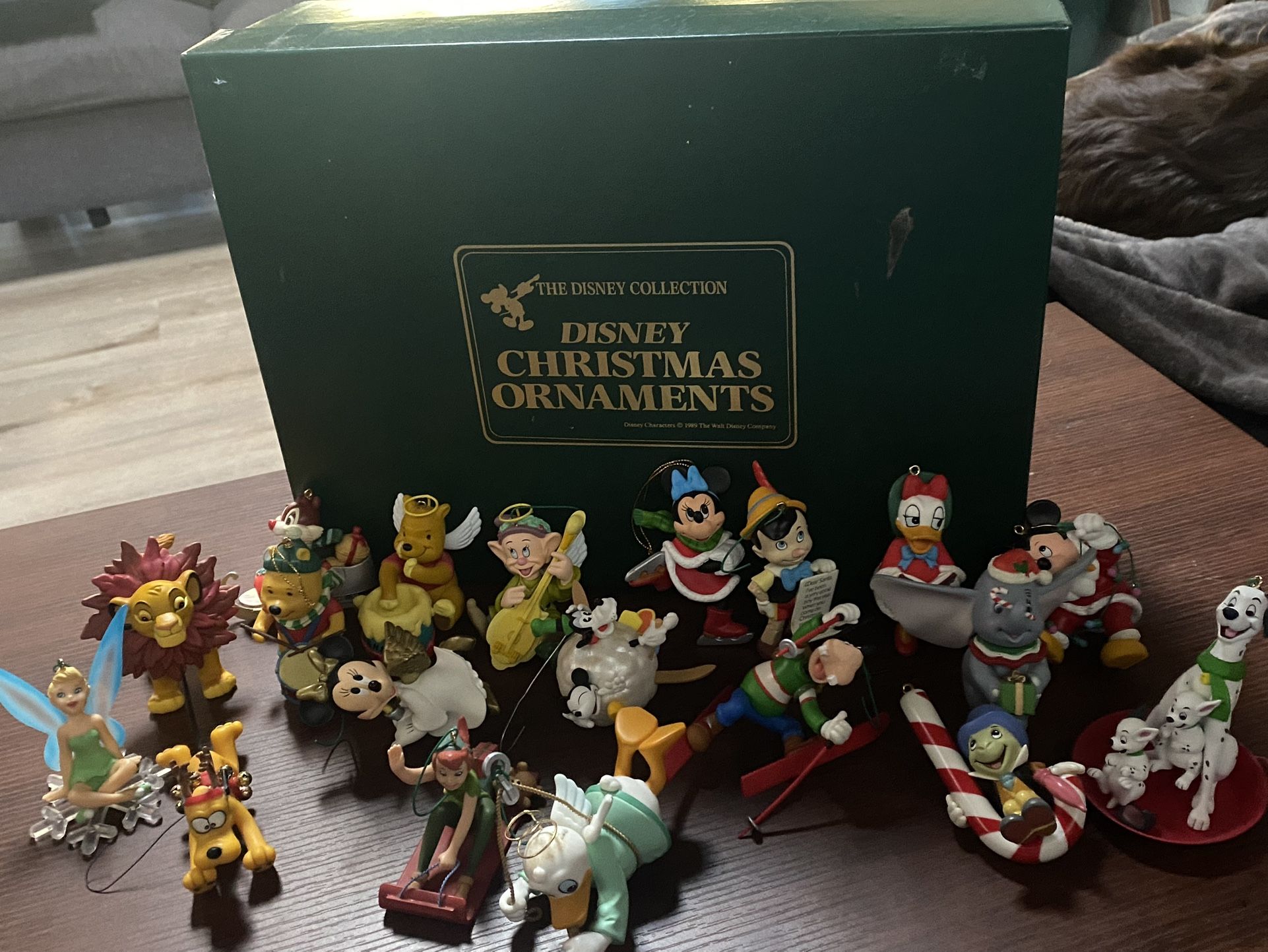 Vintage set of Disney Ornaments in Original Storage box