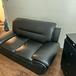 Leather Sofa, Loveseat And Dresser 