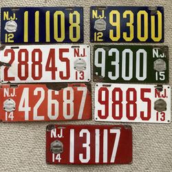 NEW JERSEY PORCELAIN ENAMEL AUTO TAGS PLATES