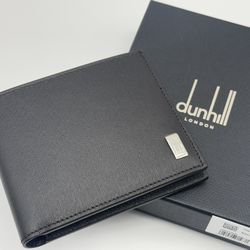 ALFRED DUNHILL BLACK COWHIDE LEATHER BIFOLD 6 CC WALLET NEW 100% GENUINE $625