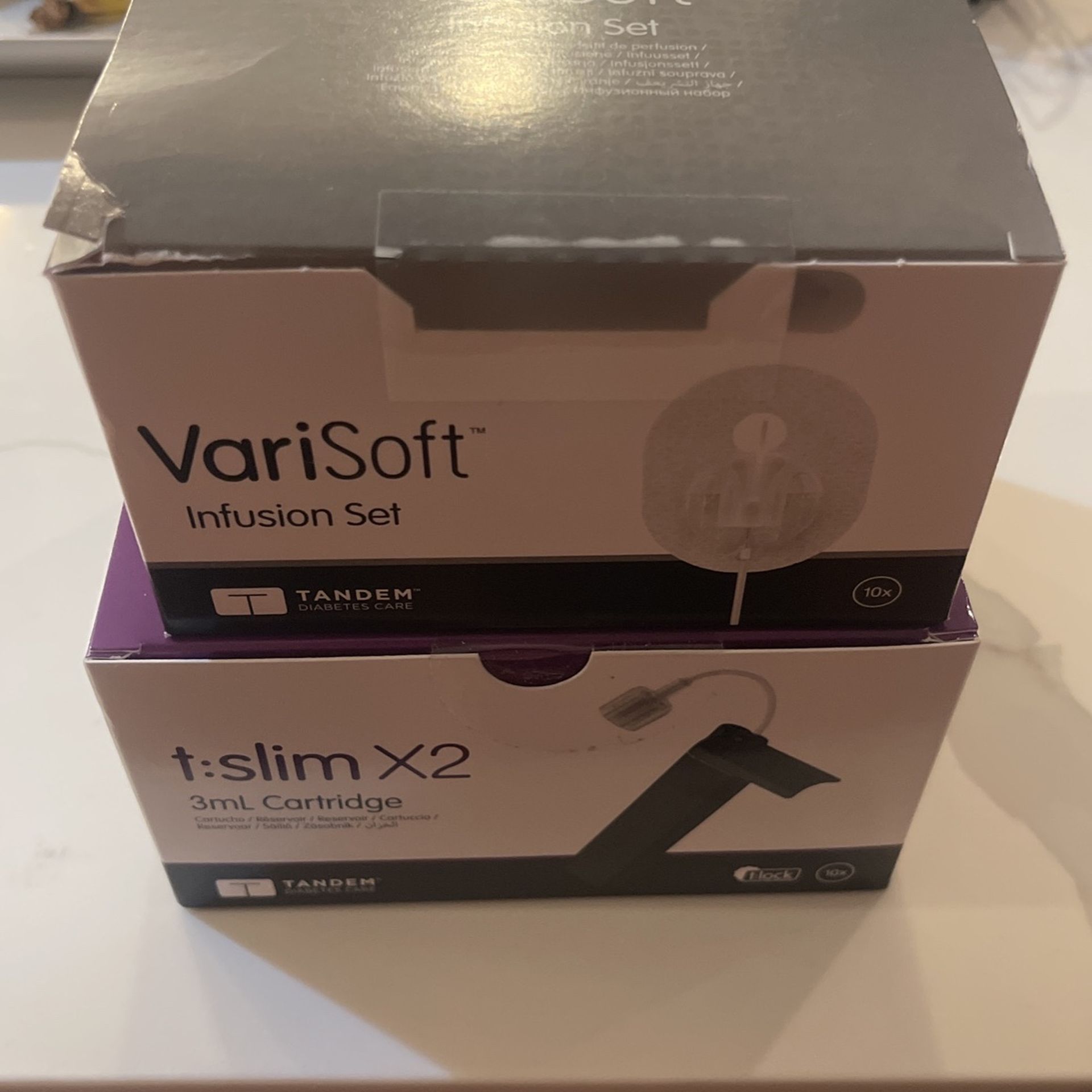 3 Boxes EACH Of Diabetes Tandem Pump VariSoft Infusion Set, T: Slim X2 3mL Cartridge