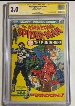 Amazing Spiderman 129 CGC 3.0, signed by Gerry Conway