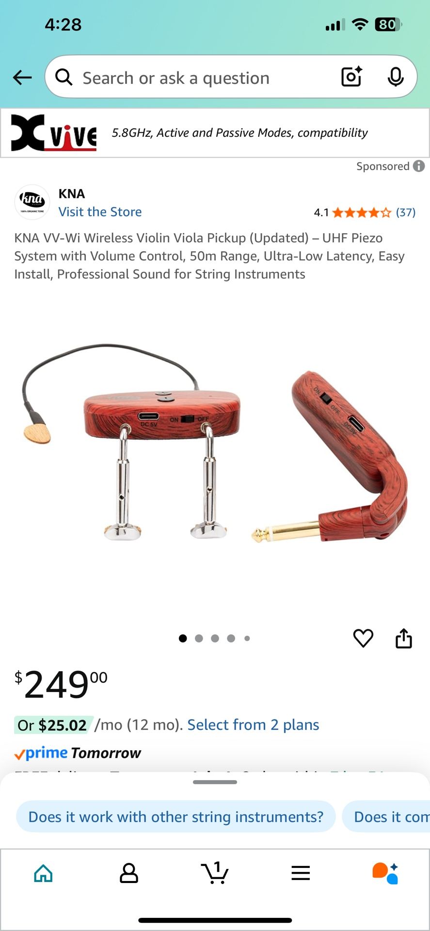 KNA VV-Wi Wireless Violin Viola Pickup