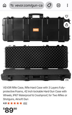 VEVOR 42-Inch Hard Rifle Case with Foam