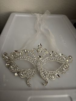 Silver Rhinestone Mask