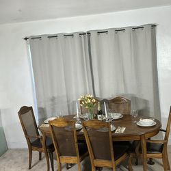 Extendable Dining Table With 6 Cane Back Chairs