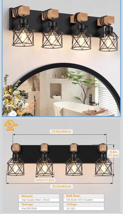 4-Light Bathroom Vanity Light Fixture