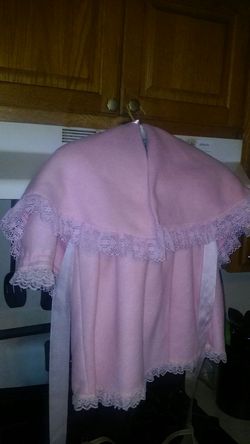 Pink dress with hooded cape