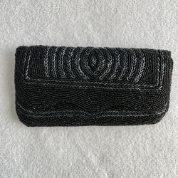 Vintage Black Beaded Clutch 