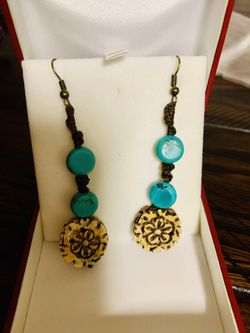 Handmade earrings with turquoise/ summer jewelry/Women’s Accessories