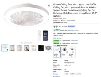 Orison Ceiling Fan 20inch