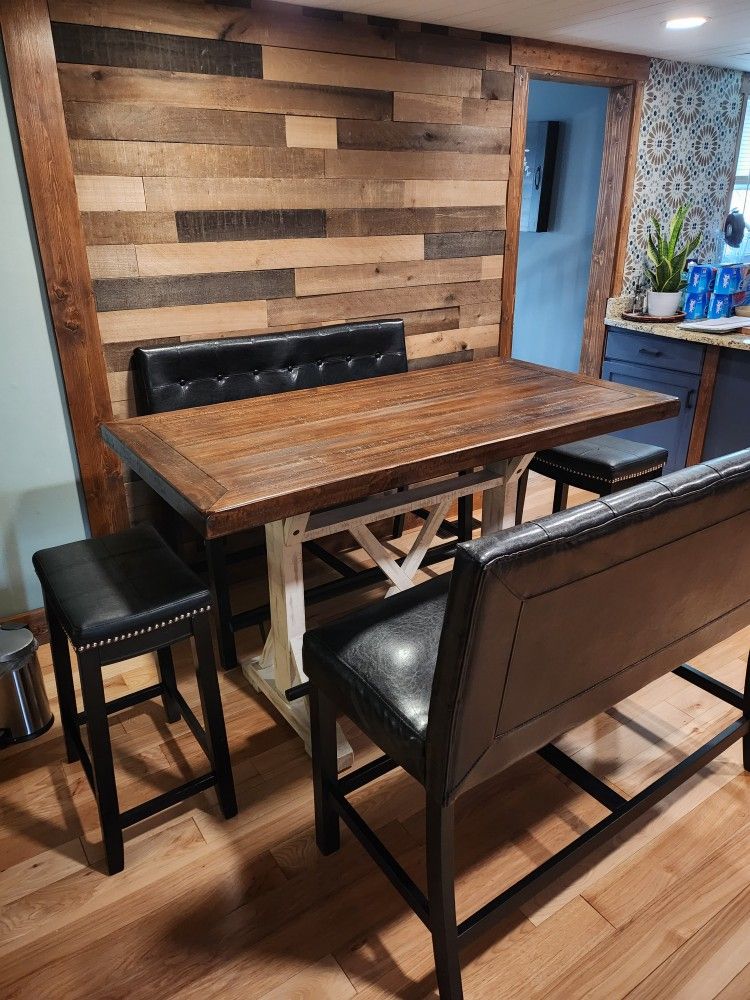 Pub Table and Bench Set