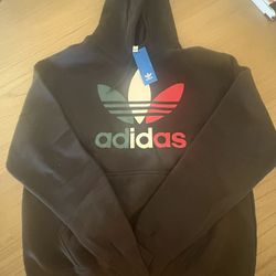 Adidas Hoodie Black - Red/White/Green Logo - Men's Large