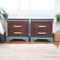 Vintage Two-Tone Nightstands