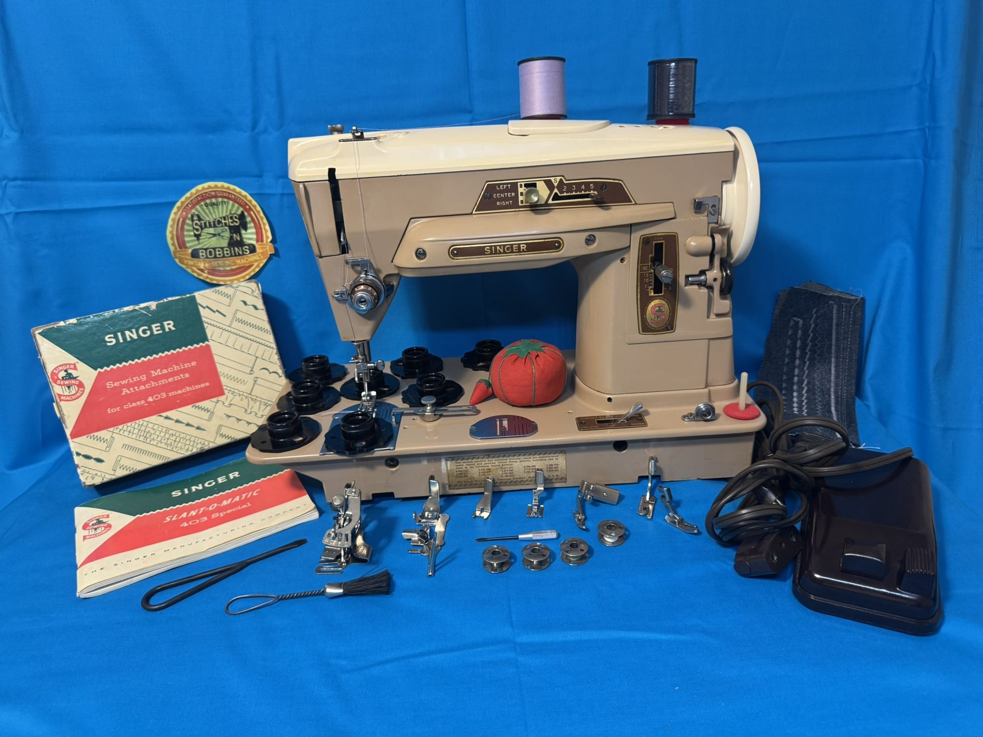 Vintage Singer 403A Sewing Machine Cleaned Serviced Tested