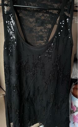 Black w/ black sequence & lace