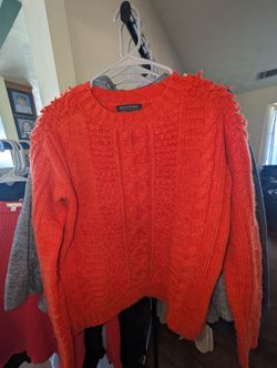 Banana Republic Women Sweater Xs Orange/Red Italian Yarn