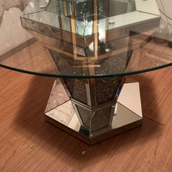 Round silver dining table