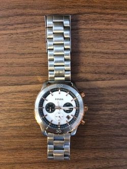 Fossil Mens Watch Silver/Rose Gold