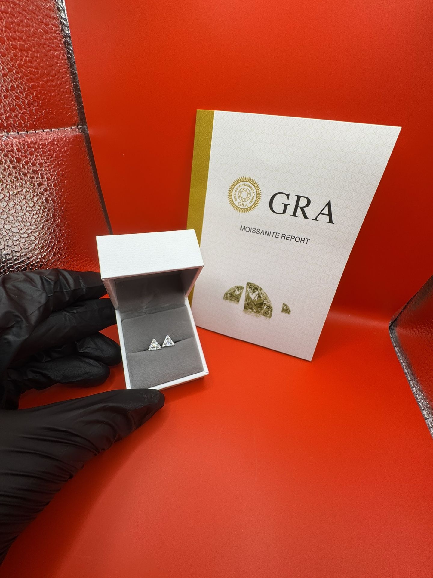 S925 Sterling Silver Moissanite Earrings VVS1 D Color GRA Certificate