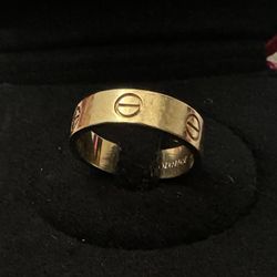 Cartier (Wide Band) Love Ring With Certificate And Box