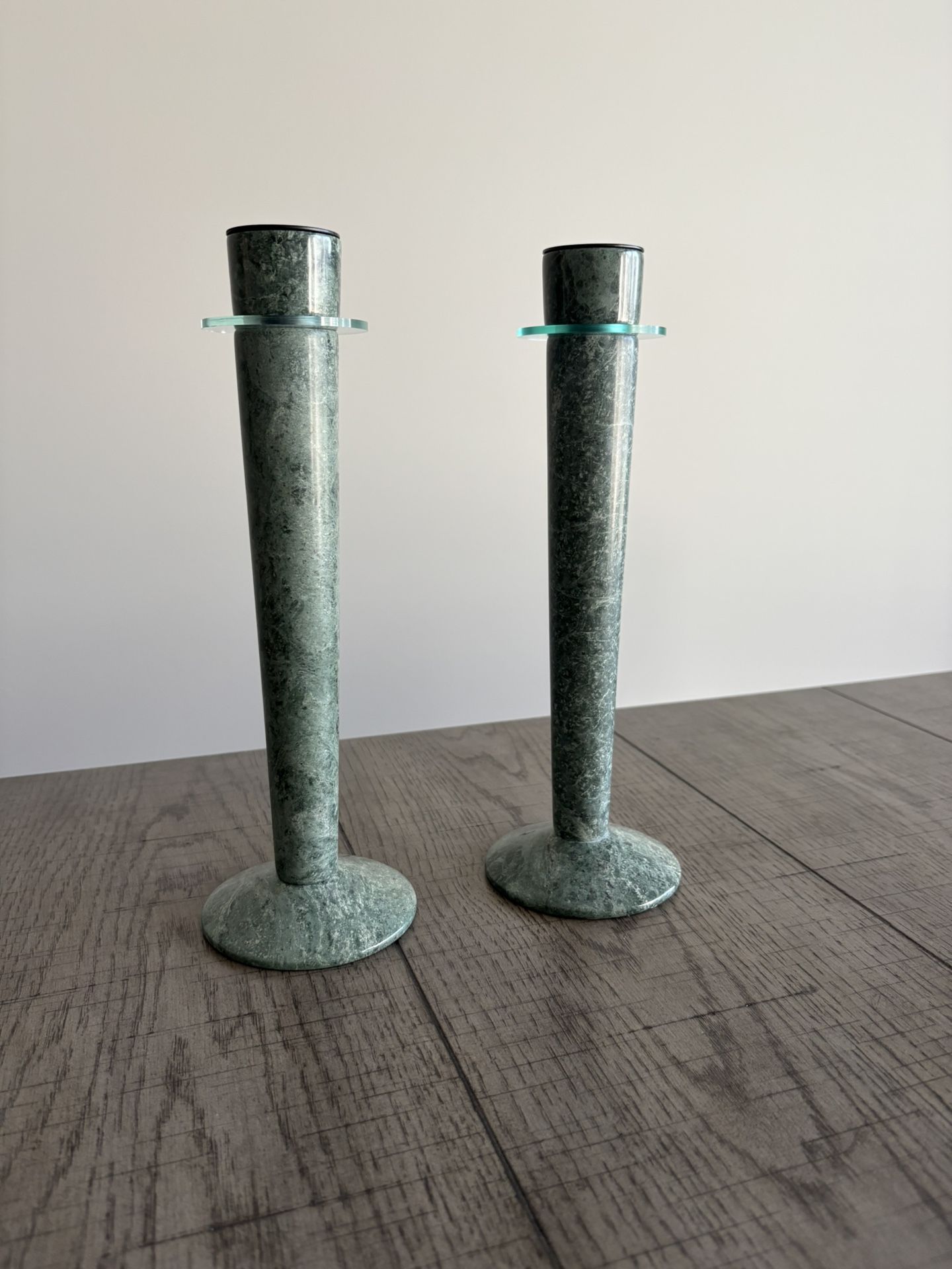 Green Marble Candle Holders