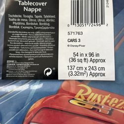 Three Plastic Lightning McQueen Table Covers