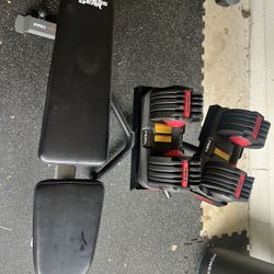 Adjustable Bench & Dumbbells 5-52.5 lbs