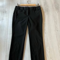 Loft anckle Cropped Pants black polka Dot straight leg Women's Size 8