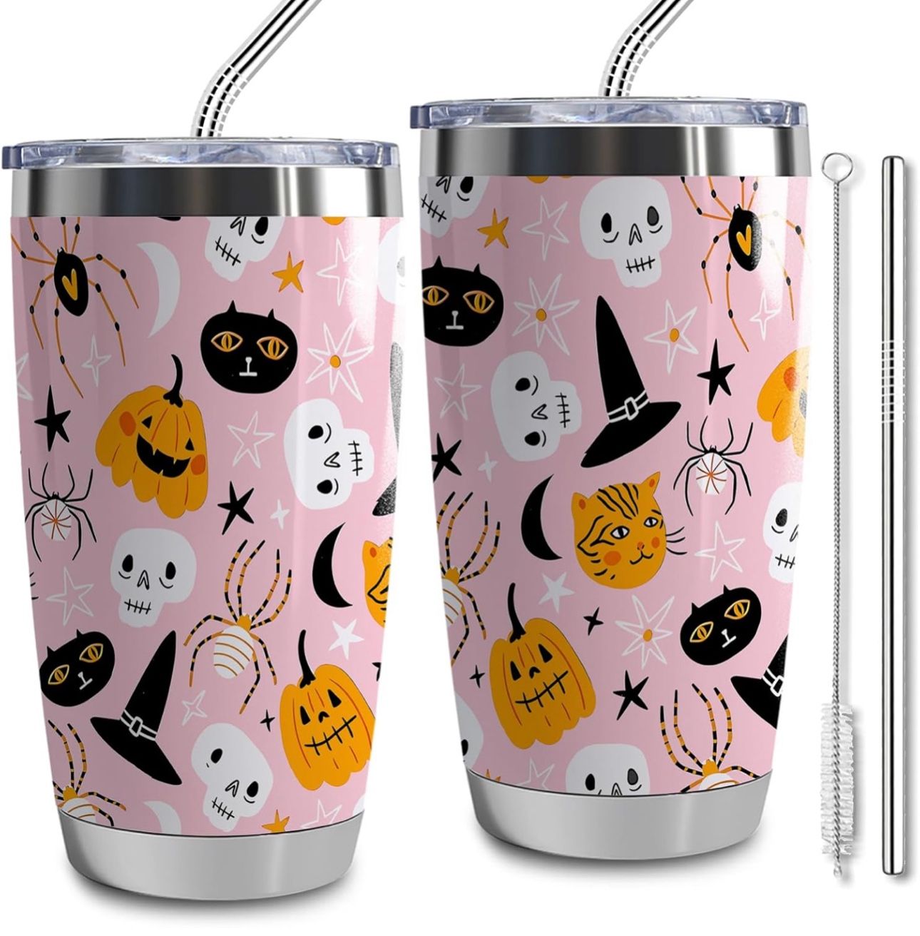 20oz Halloween Tumbler, Spooky Tumbler , Cute Horror Stainless Steel Tumbler