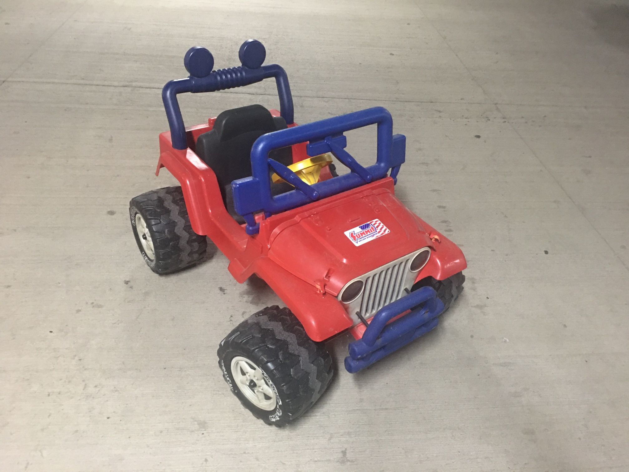 Large Red Plastic Toy Jeep
