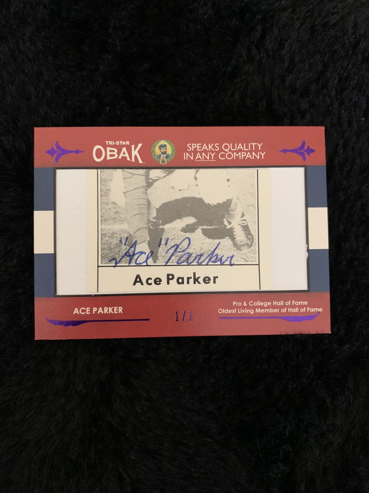 Clarence Ace Parker 2011 Certified Football Autograph Card 1/1