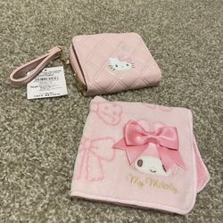 Hello Kitty Wallet and Handkerchief from Japan
