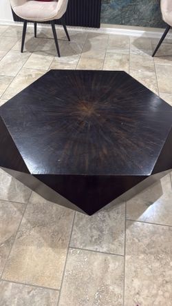 Hexagon Walnut Coffee Table