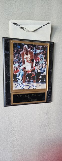 Autographed Michael Jordan Plaque W/certificate Of Authenticity