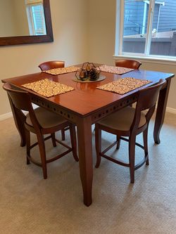 Counter-Height Dining Table + 4 Chairs – $325