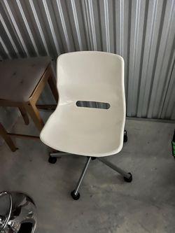 White Plastic Office Chair with Wheels