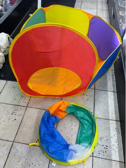 Kids Pop-Up Play Tent & Crawl Tunnel Set - Colorful Ball Pit / Playhouse